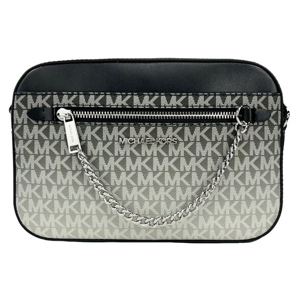 NEW Michael Kors Jet Set Large East West Zip Chain Crossbody Black